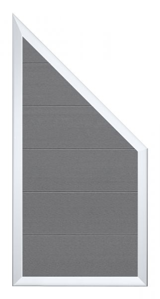 WPC-Rahmenzaun Abschlusselement 90x180/90 cm grau Sichtschutz