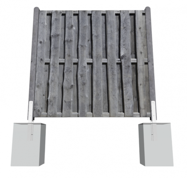 Sichtschutz NATURA Bohlen-Zaun 180x180 cm Kiefer KDI grau