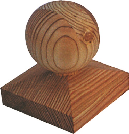 10X Pfostenkappe Kugel Holz imprägniert 8X8 für 7X7cm Pfosten Abdeckung Kappe 